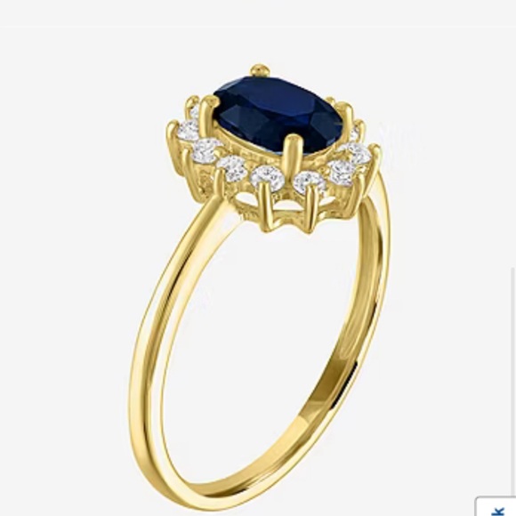 Cocktel Diamond Ring Womens Lab Created Gemstone & 1/4 CT. Lab Diamond 10K Gold - Picture 2 of 6